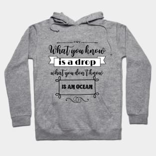 What you know is a drop what you dont know is an ocean Hoodie